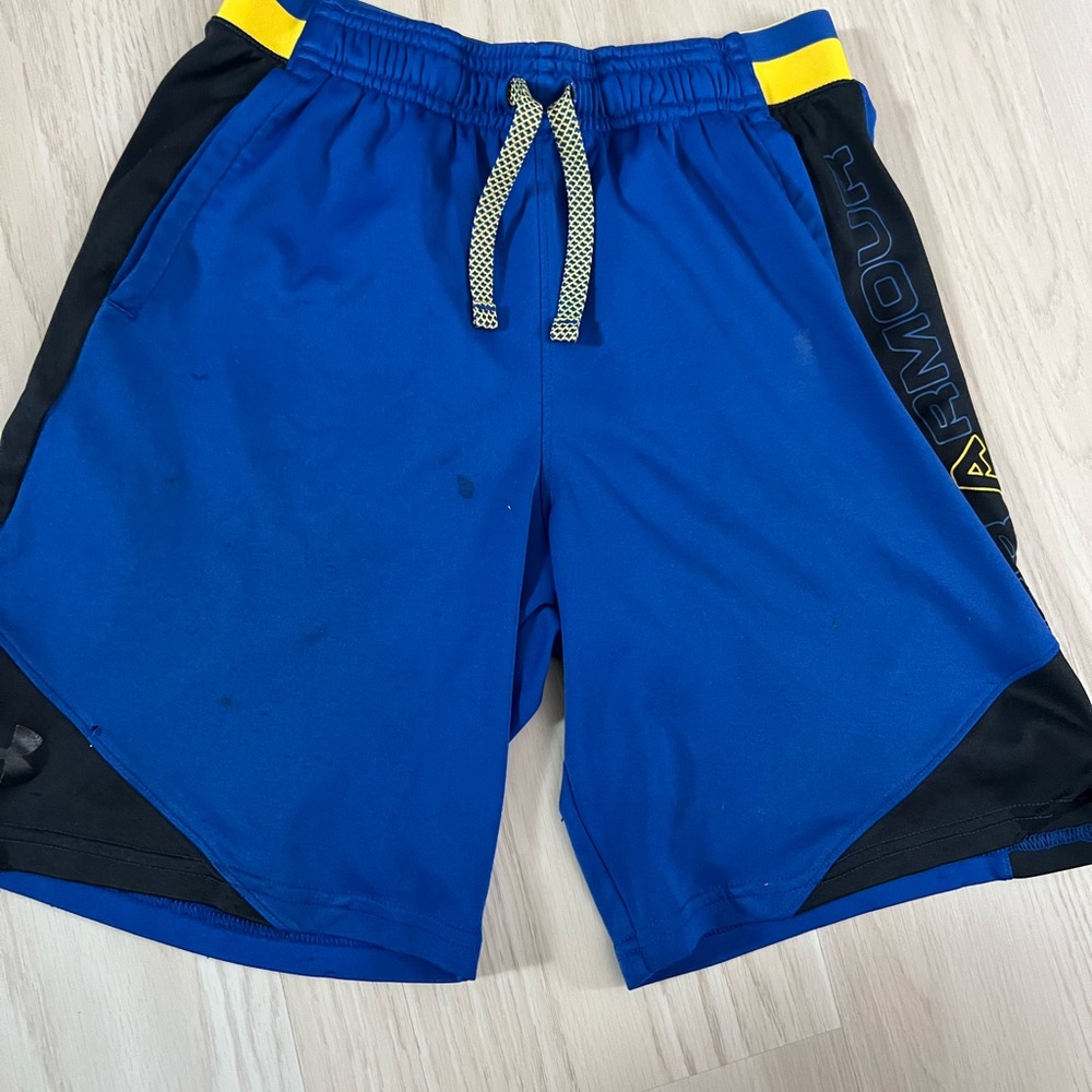 Under Armour boys blue and yellow Athletic Shorts